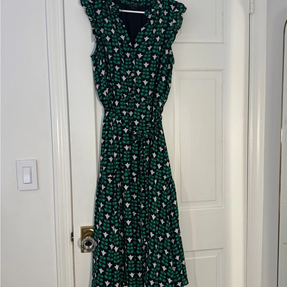 Ann Taylor Black and White Floral Midi Dress - Picture 2 of 3